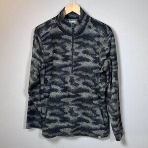 Avalanche Camo Fleece Quarter Zip Jacket Long Sleeve Casual Men's Medium